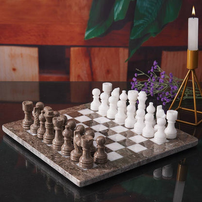 30cm Chess Set - Oceanic & White