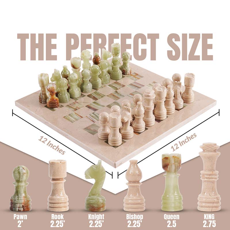 30cm Chess Set - Verona & Green