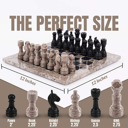 30cm Chess Set - Oceanic and Black