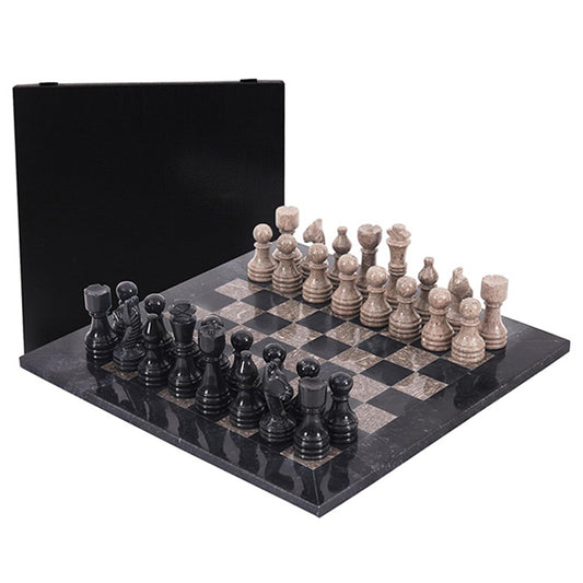 30cm Chess Set - Black & Oceanic