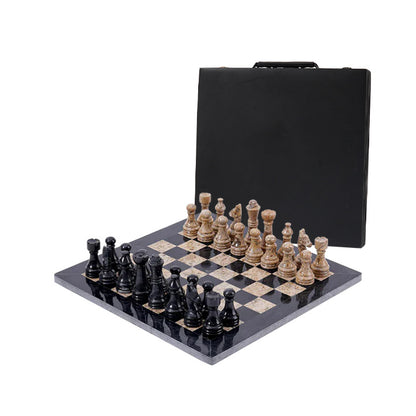 30cm Chess Set - Black & Coral