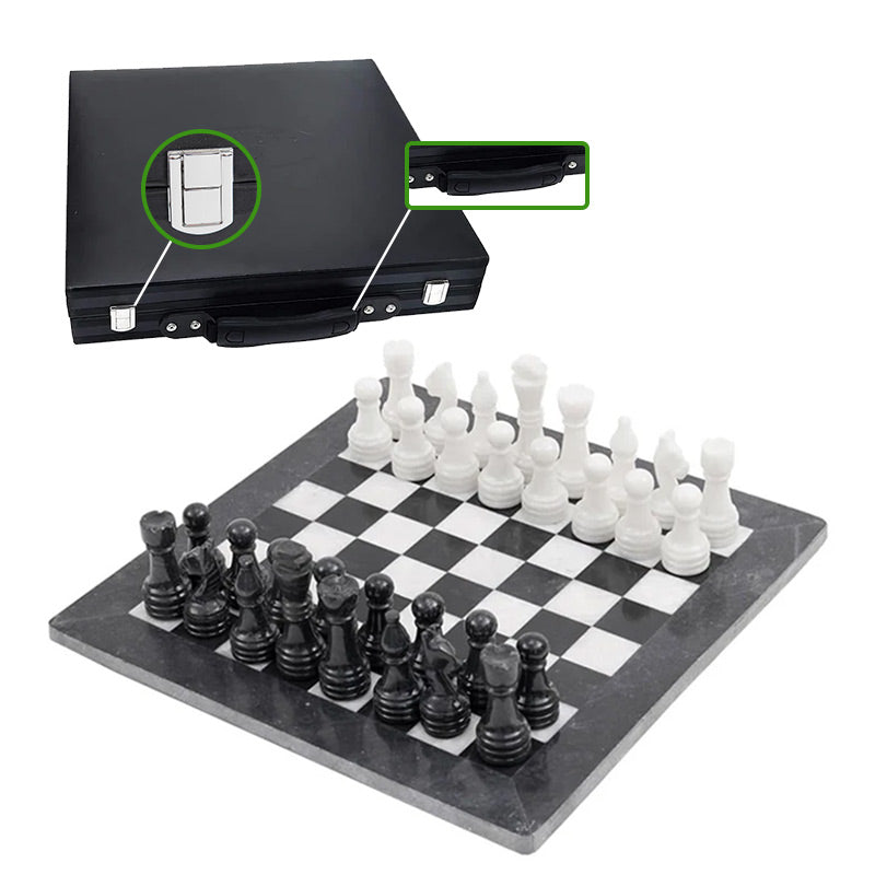 38cm Chess Set - Black & White