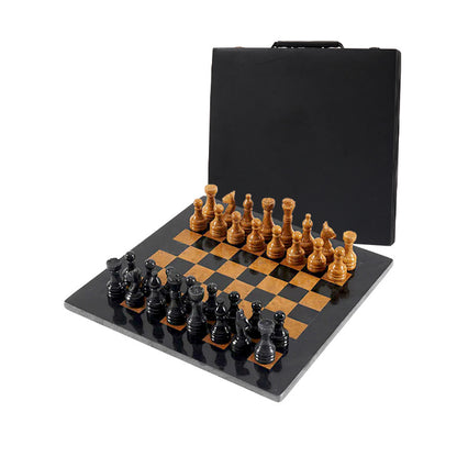 38cm Chess Set - Black & Golden