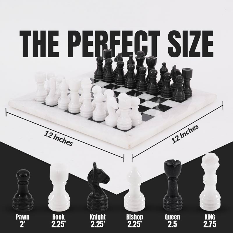 30cm Chess Set - White & Black