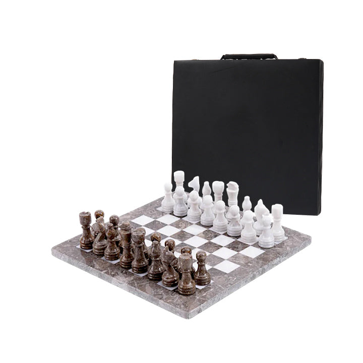 30cm Chess Set - Oceanic & White