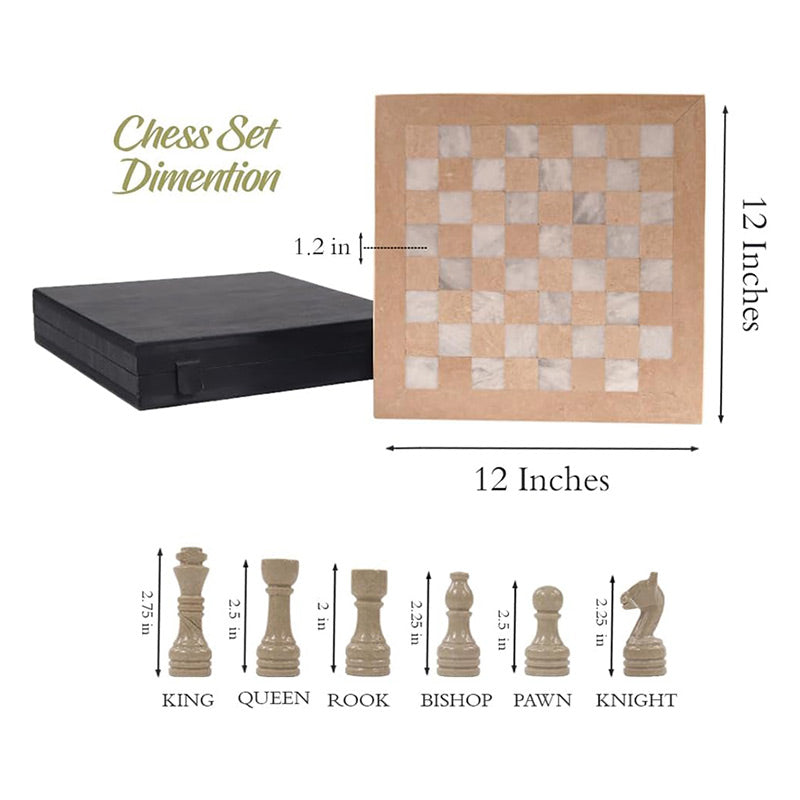 30cm Chess Set with Storage Box - Verona and White