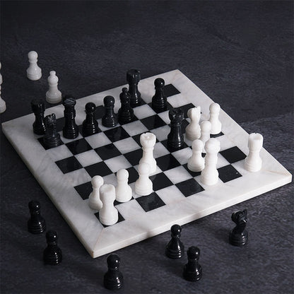 25cm Chess Set with Storage Box - White & Black