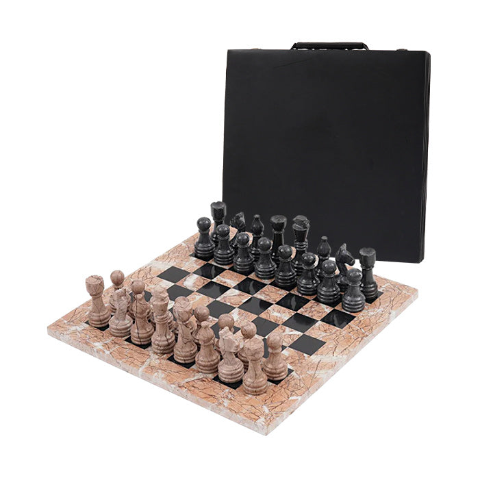 38cm Chess Set - Marinara & Black