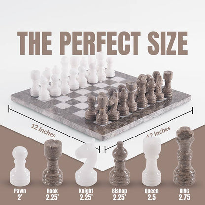 30cm Chess Set - Oceanic & White