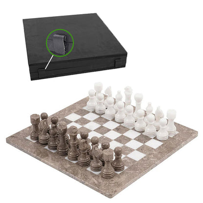 38cm Chess Set - Oceanic & White