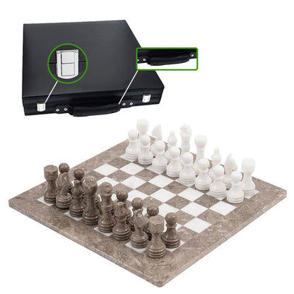 38cm Chess Set - Oceanic & White