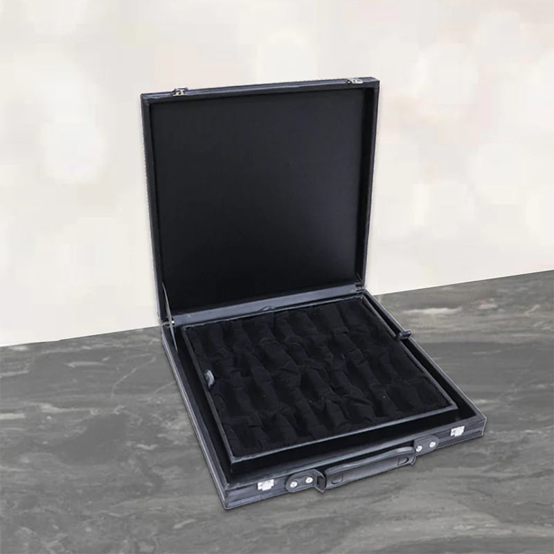 Staunton Chess Game Storage Box-Leather Material