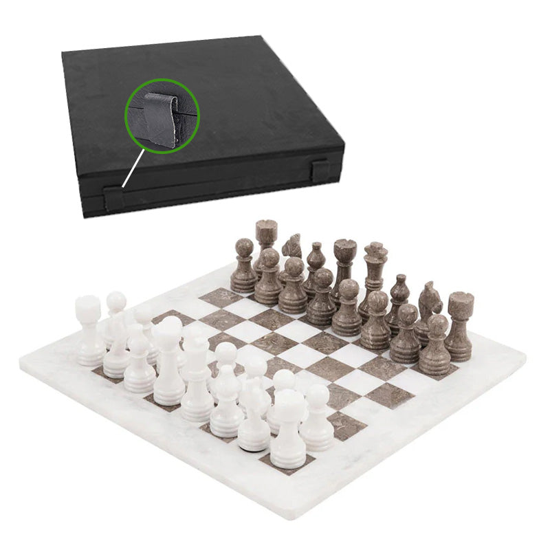 38cm Chess Set - White & Oceanic