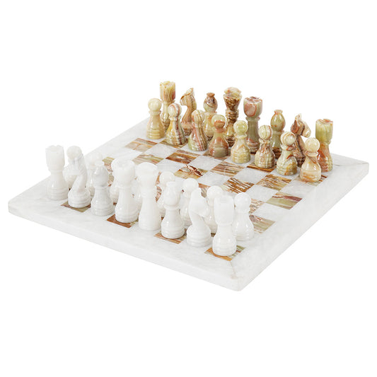 30cm Chess Set - White & Green