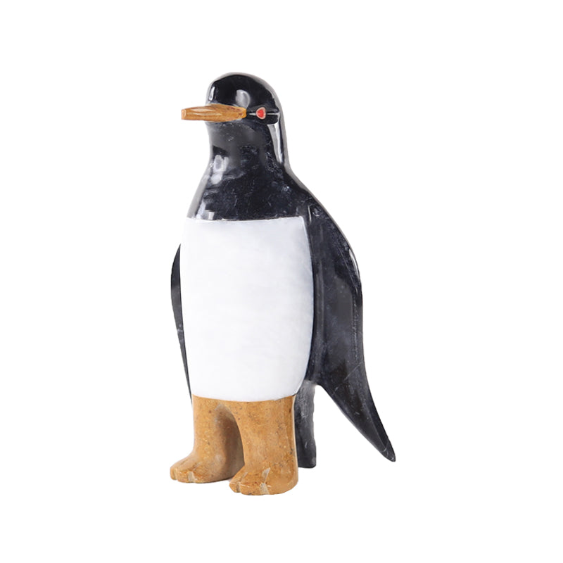 marble animal sculptures, penguin statue