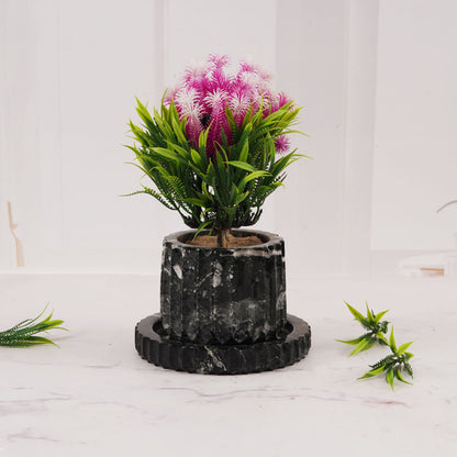 planter, indoor planter, marble planter