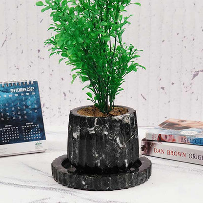 planter, indoor planter, marble planter