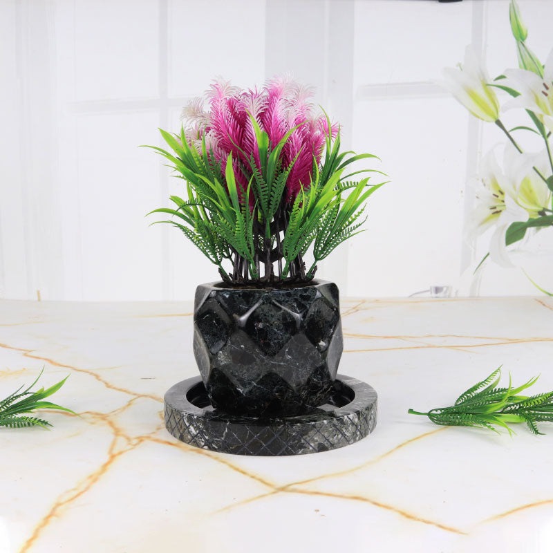 planter, indoor planter, marble planter