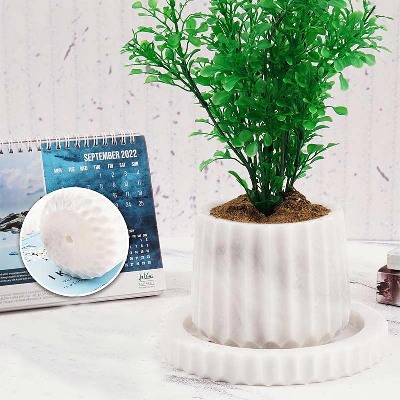 planter, indoor planter, marble planter