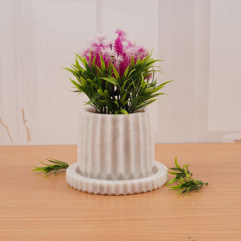 planter, indoor planter, marble planter