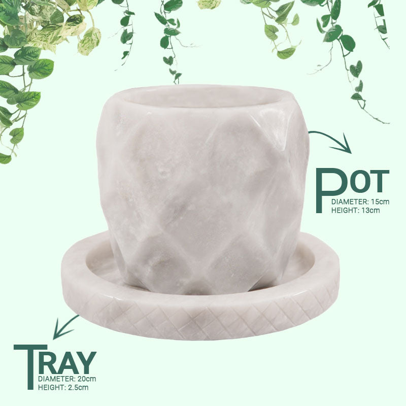 planter, indoor planter, marble planter